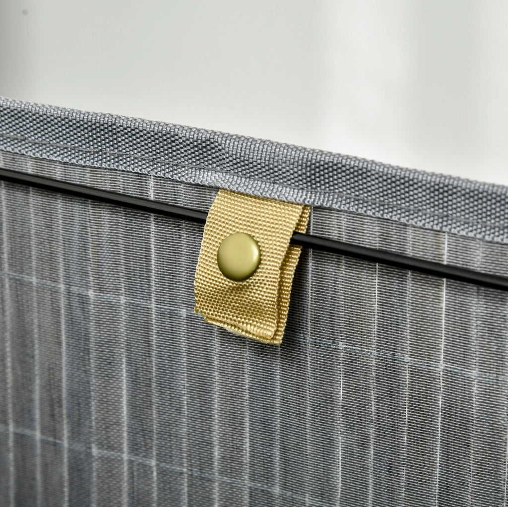Cesto portabiancheria bambù 55 L 38 x 38 x 57 cm grigio con coperchio