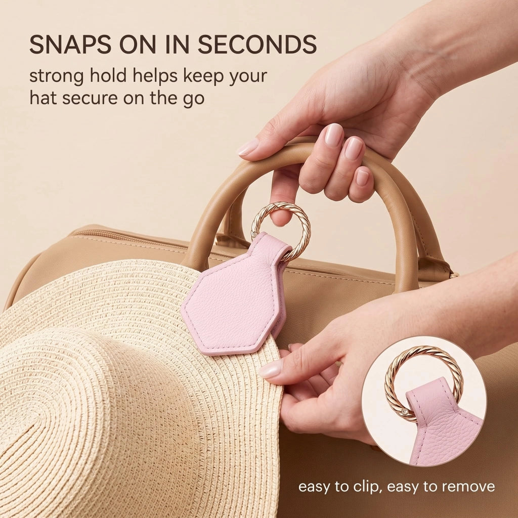 Graffetta magnetica per cappello, in ecopelle, esagonale, rosa, confezione singola