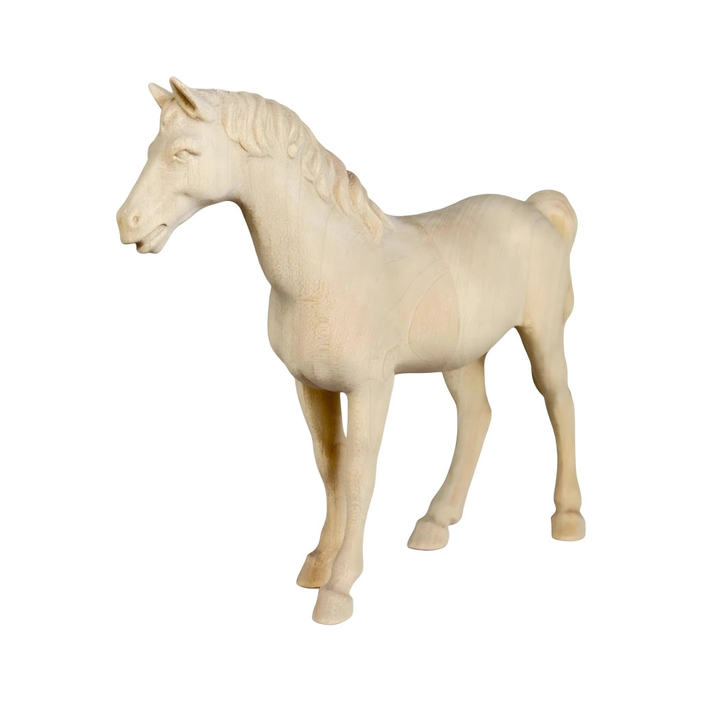 Cavalluccio di legno, 6 cm, intagliato a mano, legno naturale, statuina per presepe