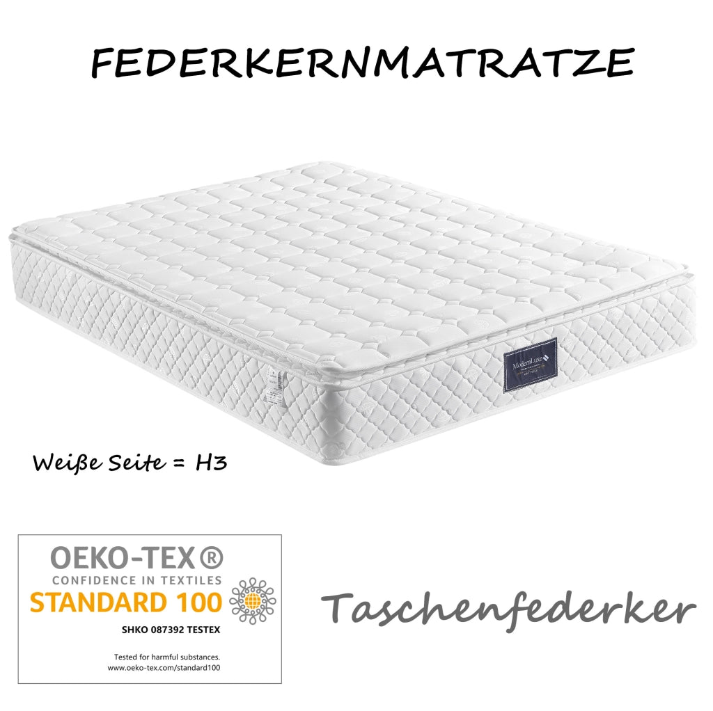 Letto contenitore matrimoniale idraulico 140 × 200 cm in lino grigio