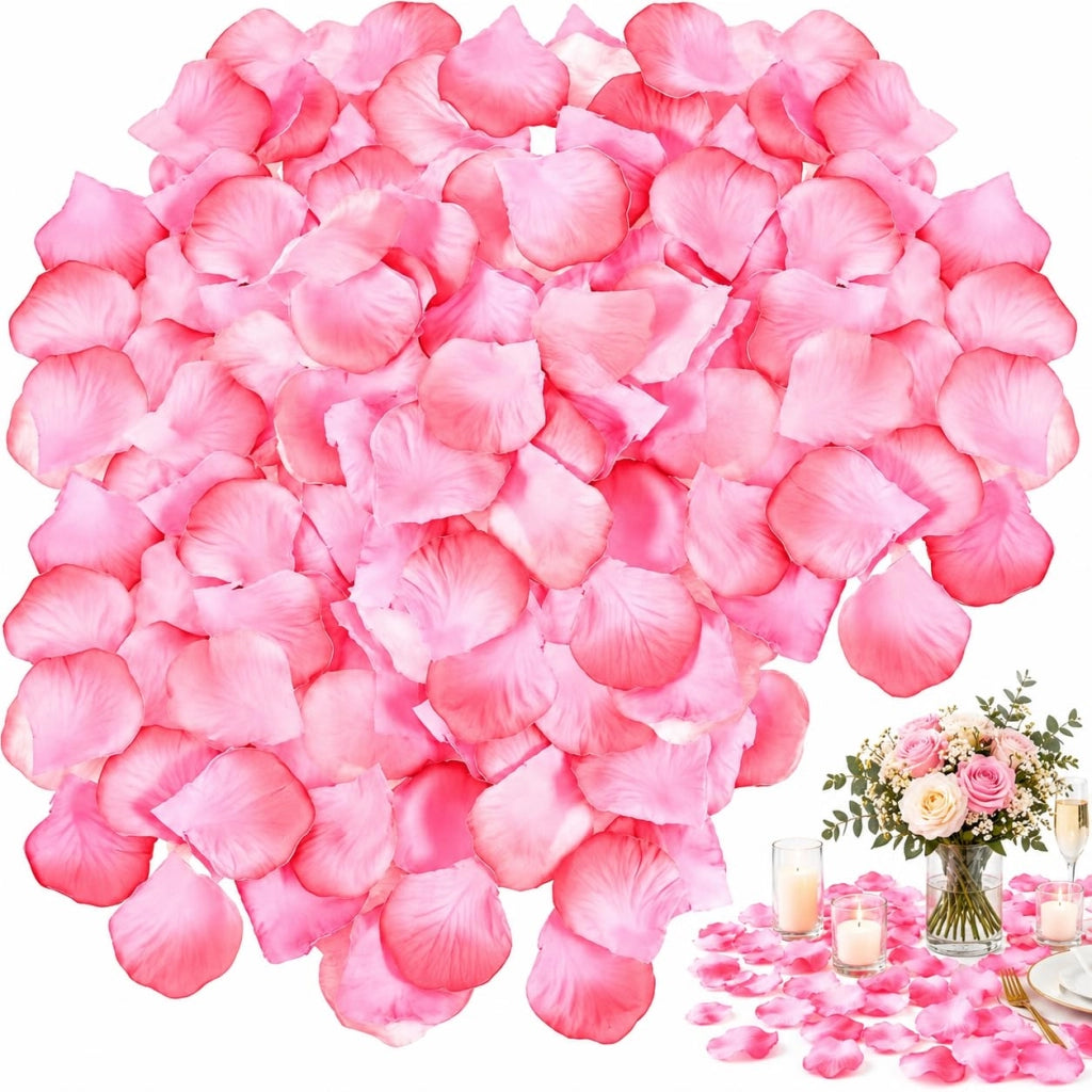 1500 petali di rosa artificiali, rosa, morbidi, resistenti alle macchie