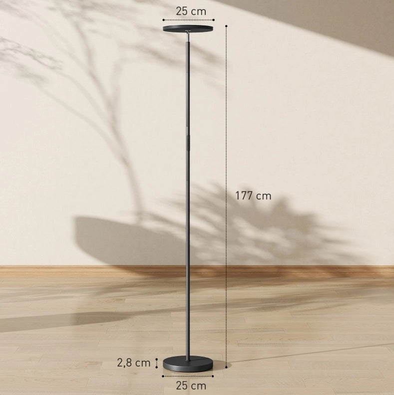 Lampada da terra nera con luce regolabile, RGB e telecomando