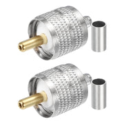 2 connettori coassiali UHF a crimpare, 50 Ohm, 3,2 mm, per cavo RG58
