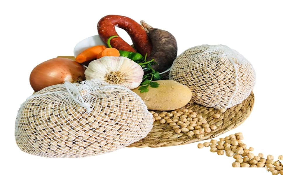 Sacchetti per legumi, 1,5 kg, in nylon, confezione da 2 pezzi