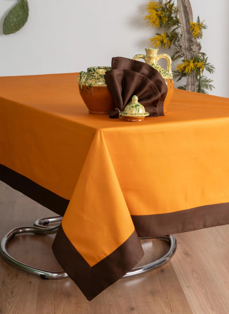 Tovaglia in cotone, 180x270 cm, colore Siena