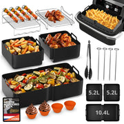 Accessori per friggitrice ad aria, set da 15 pezzi, compatibili con Ninja Foodi Flexdrawer da 10,4 litri