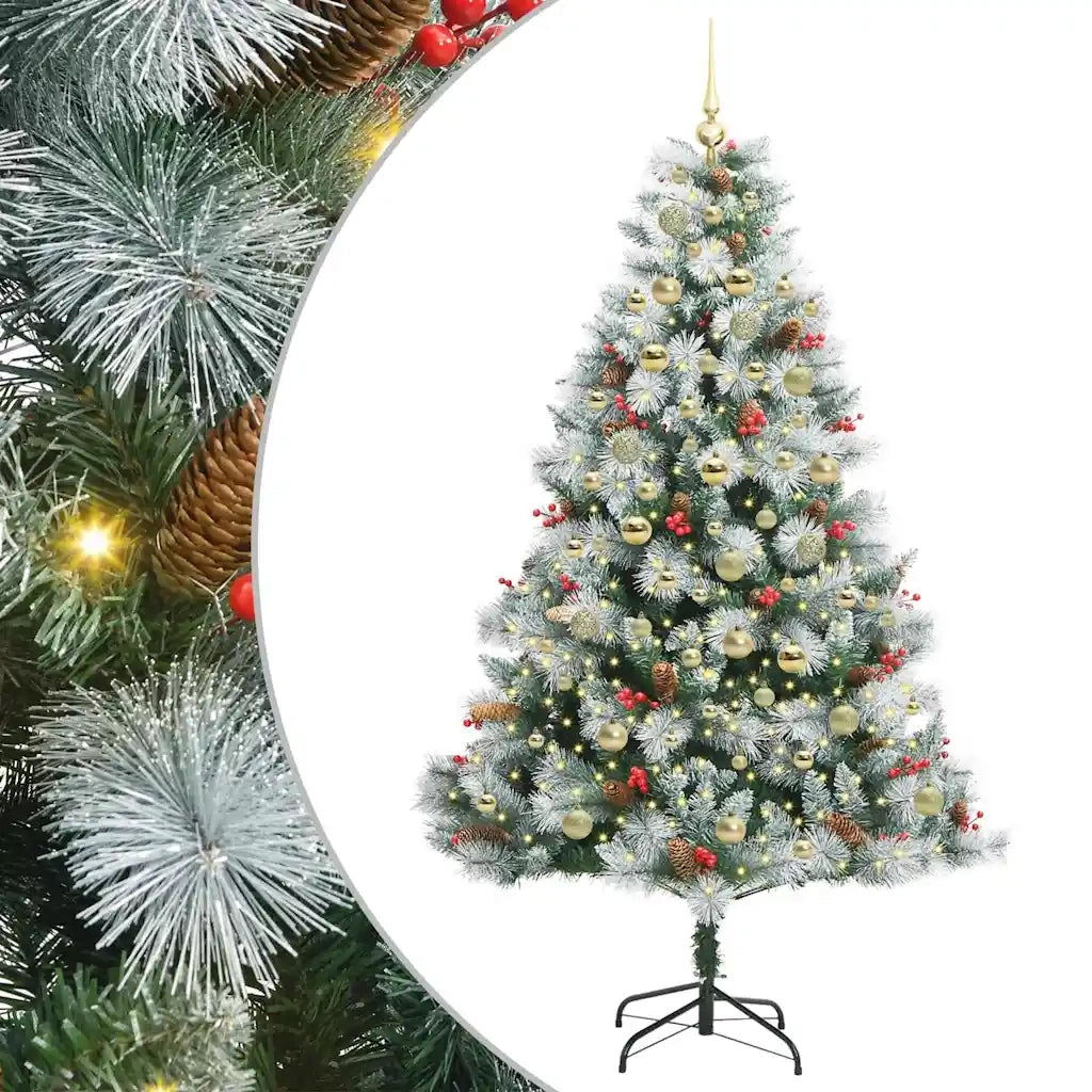 Albero di Natale artificiale Verde e bianco 180 cm 3395183