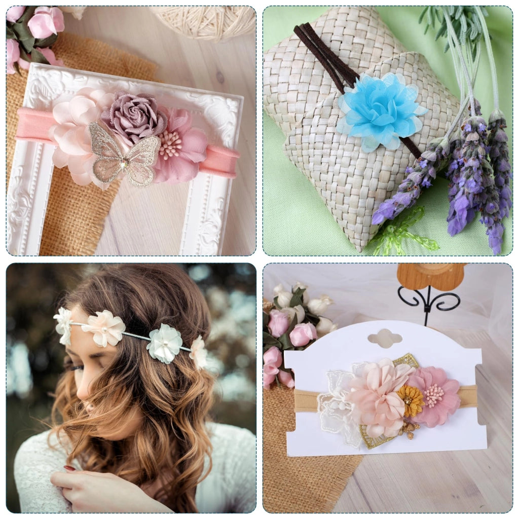 12 fiori in chiffon, 7 cm, grigi, fiori artificiali per lavori manuali