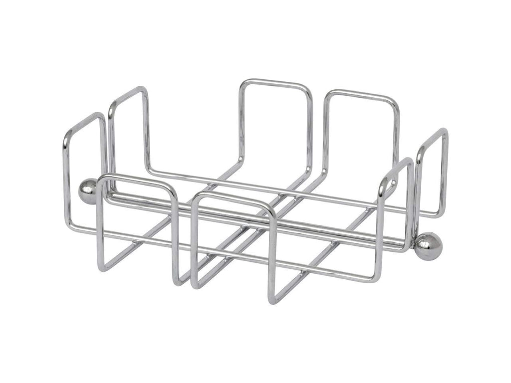 Portatovaglioli con supporto, acciaio cromato, 19x19x6,5 cm
