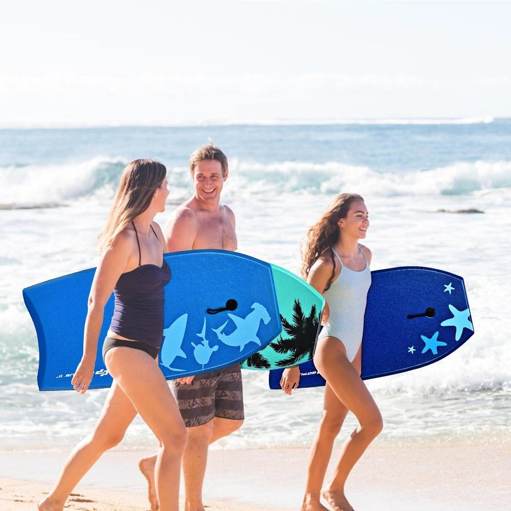 Bodyboard Leggero con Anima EPS, Deck XPE e Fondo HDPE, Coda a Mezzaluna, Leash e Polsiera, per Mare e Piscina