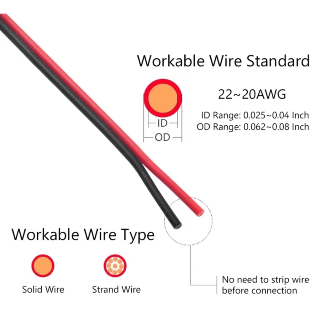 Connettore a spina H, unipolare, confezione da 20 pezzi, per cavi da 18-22 AWG, sezione 0,35-0,75 mm²