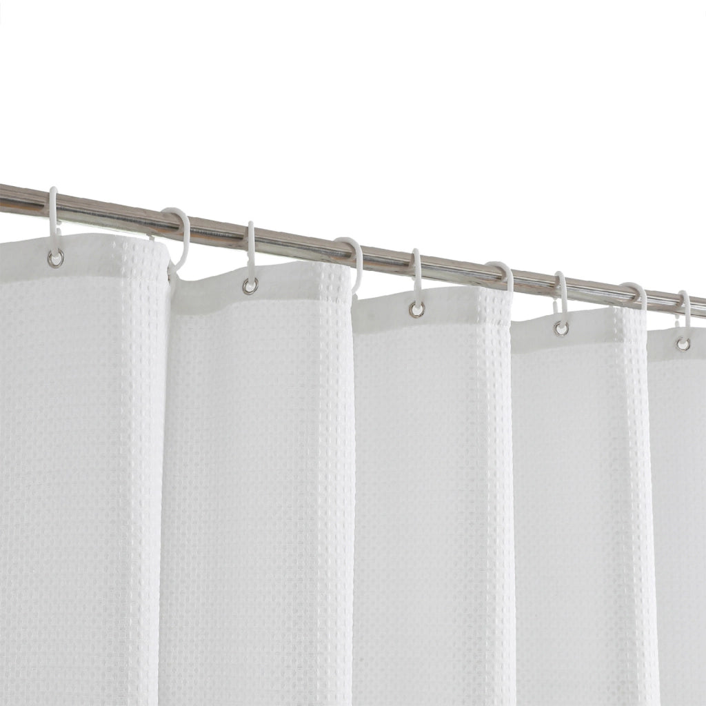 Tenda doccia a nido d’ape bianca 180 × 180 cm con 12 ganci