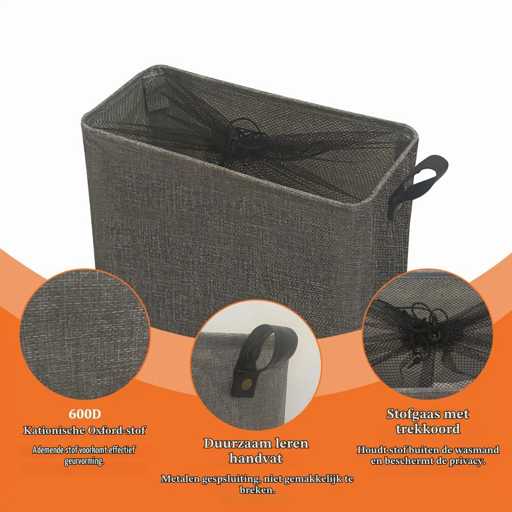 Contenitore per biancheria sottile, su ruote, capacità 40 litri, pieghevole, color grigio scuro