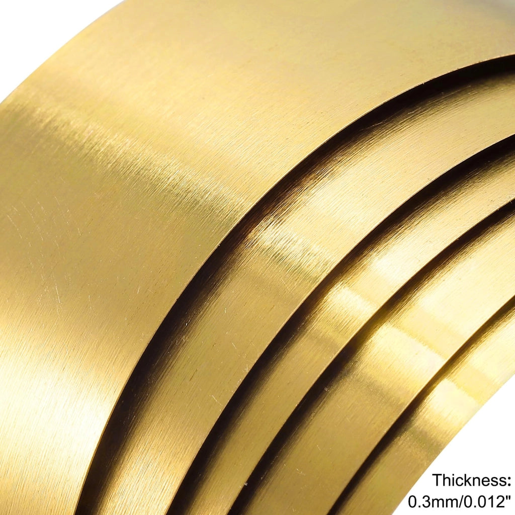 Lamiere di ottone, 3 pezzi, 1000x15x0,3 mm, color oro, per progetti fai-da-te