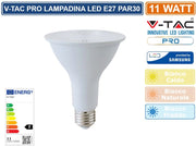 V-TAC PRO VT-230 LAMPADINA LED E27 11W BULB PAR LAMP PAR30 CHIP SAMSUNG - Colore Luce:Bianco Naturale