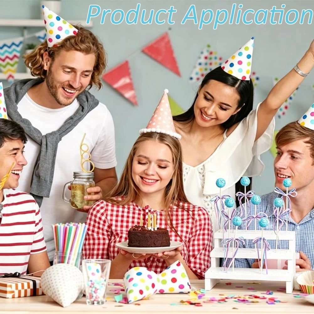 Supporto a 3 piani in legno per cake pop, con 90 fori, ideale per esporre le caramelle a forma di lecca-lecca