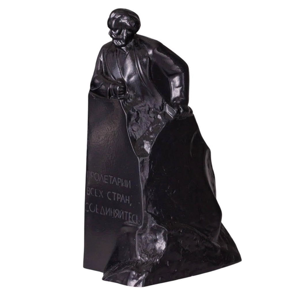 Busto di Karl Marx in pietra artificiale, altezza 15 cm, colore nero