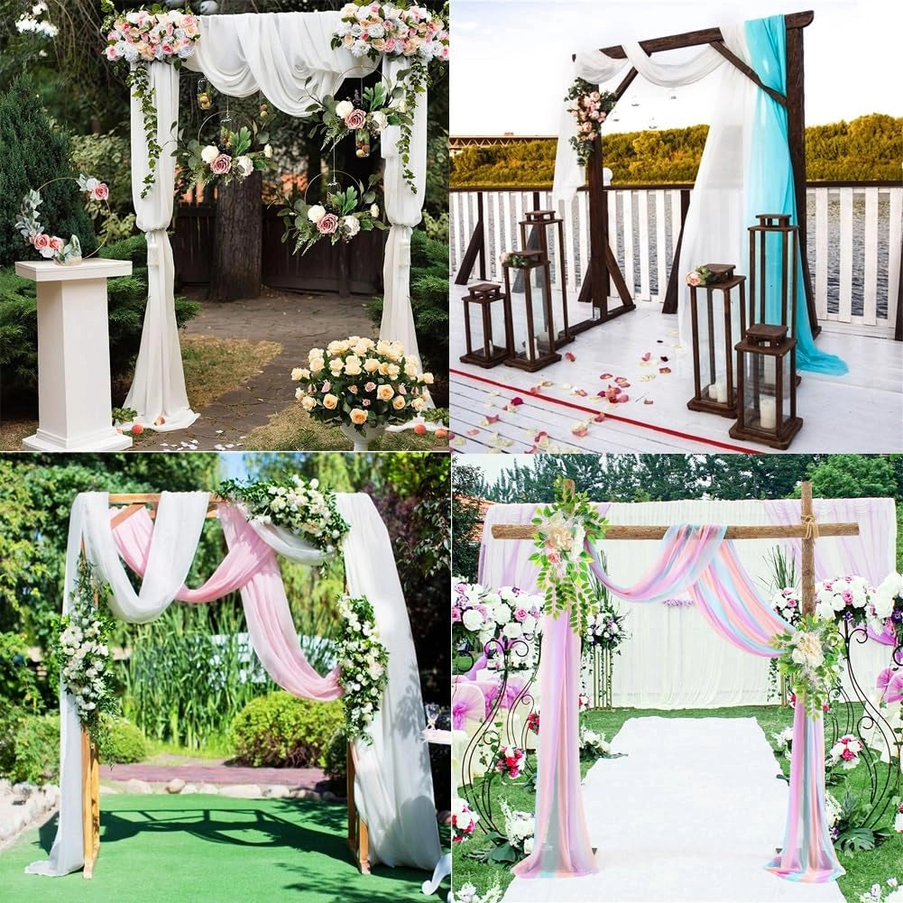 Tenda in tulle per arco nuziale, 75x300 cm, color champagne
