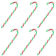6 bastoncini di zucchero natalizi, 15 cm, rosso, bianco e verde, in plastica