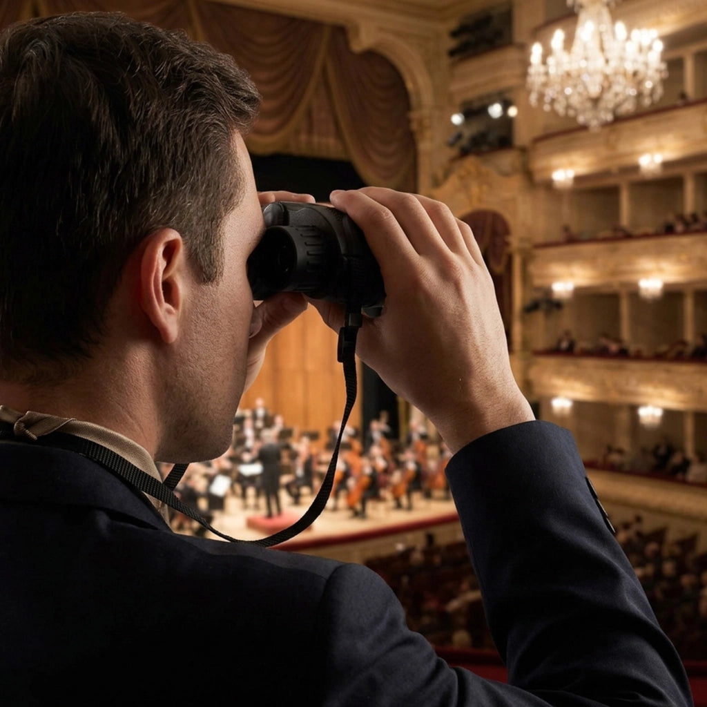 Binocolo compatto 10x25 con prismi BAK4 per concerti ed escursioni
