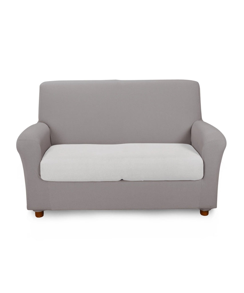 Copertura per divano, modello a uno posto, colore grigio melange, elasticizzata