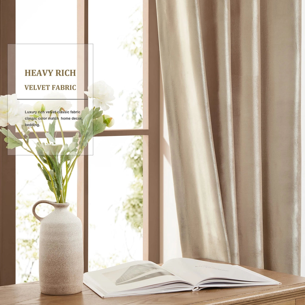 Tende oscuranti, set di 2, colore beige, dimensioni 132x213 cm