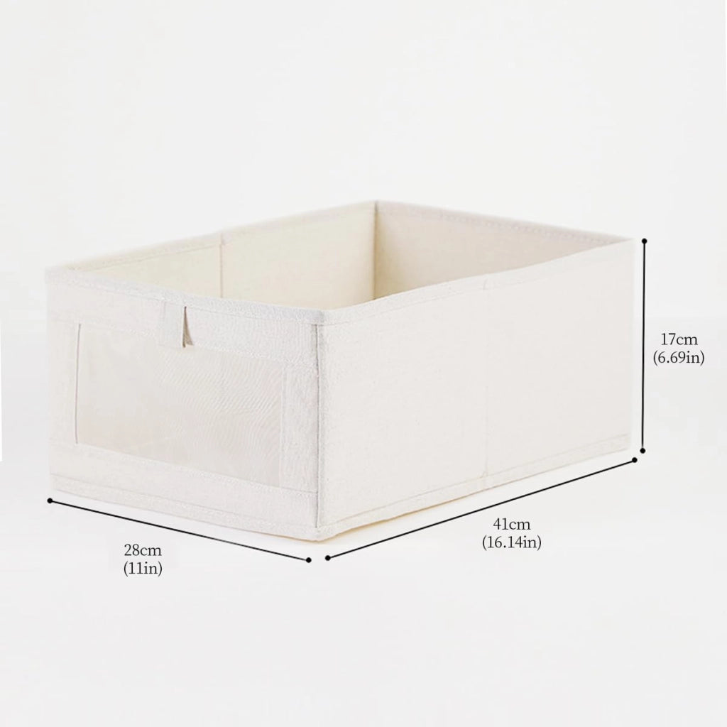 Set di 2 scatole pieghevoli per l'organizzazione, dimensioni 41x28x17 cm, con finestra trasparente