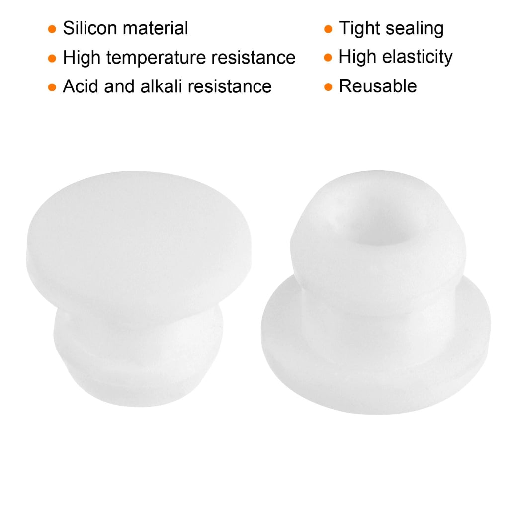 Tappi di copertura in silicone, forma rotonda, 7,5 mm, colore bianco, confezione da 20 pezzi
