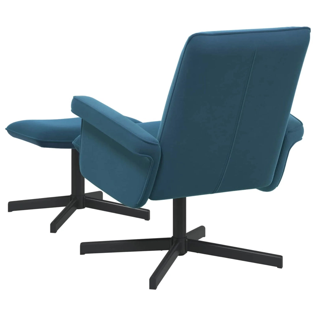 Poltrona girevole con poggiapiedi Blu Velluto 42045607