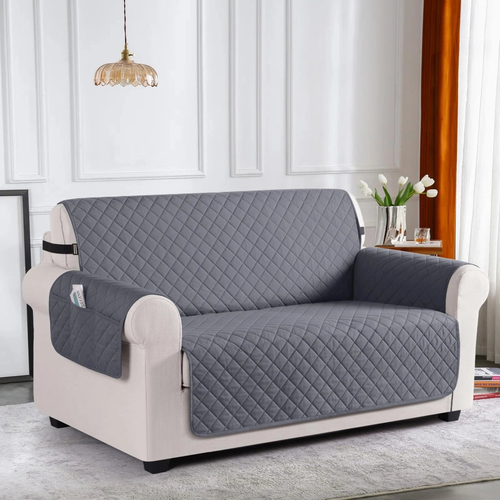 Copertura impermeabile per panchina a due posti, color grigio scuro, antiscivolo, con elastico