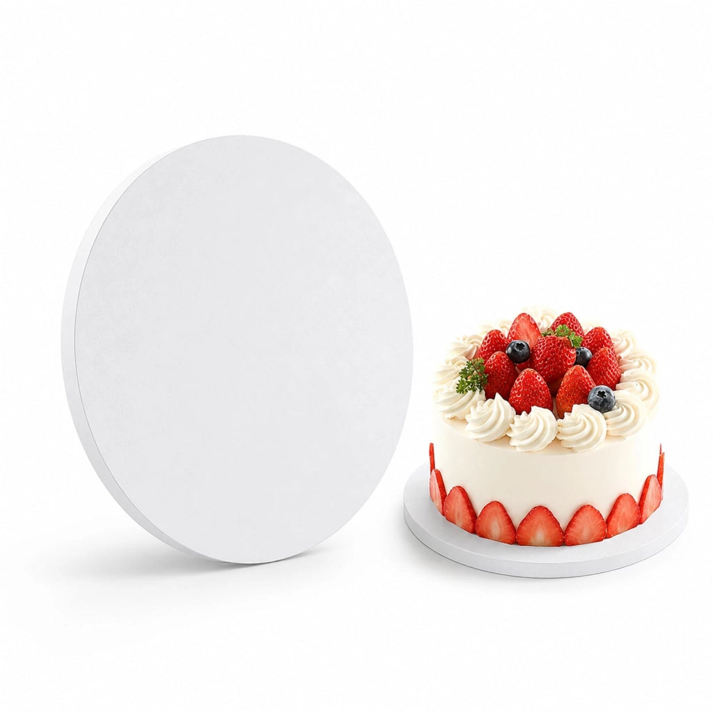 Piatto per torte rotondo, diametro 20 cm, colore argento, in cartone, monouso, confezione singola