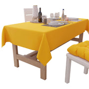 Tovaglia in poliestere e cotone, colore giallo, dimensioni 140x180 cm, adatta per 6 posti