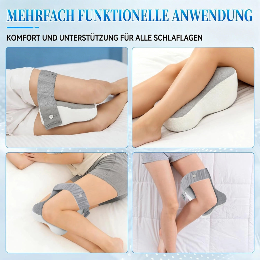 Cuscino ergonomico per ginocchia in schiuma viscoelastica con fascia regolabile