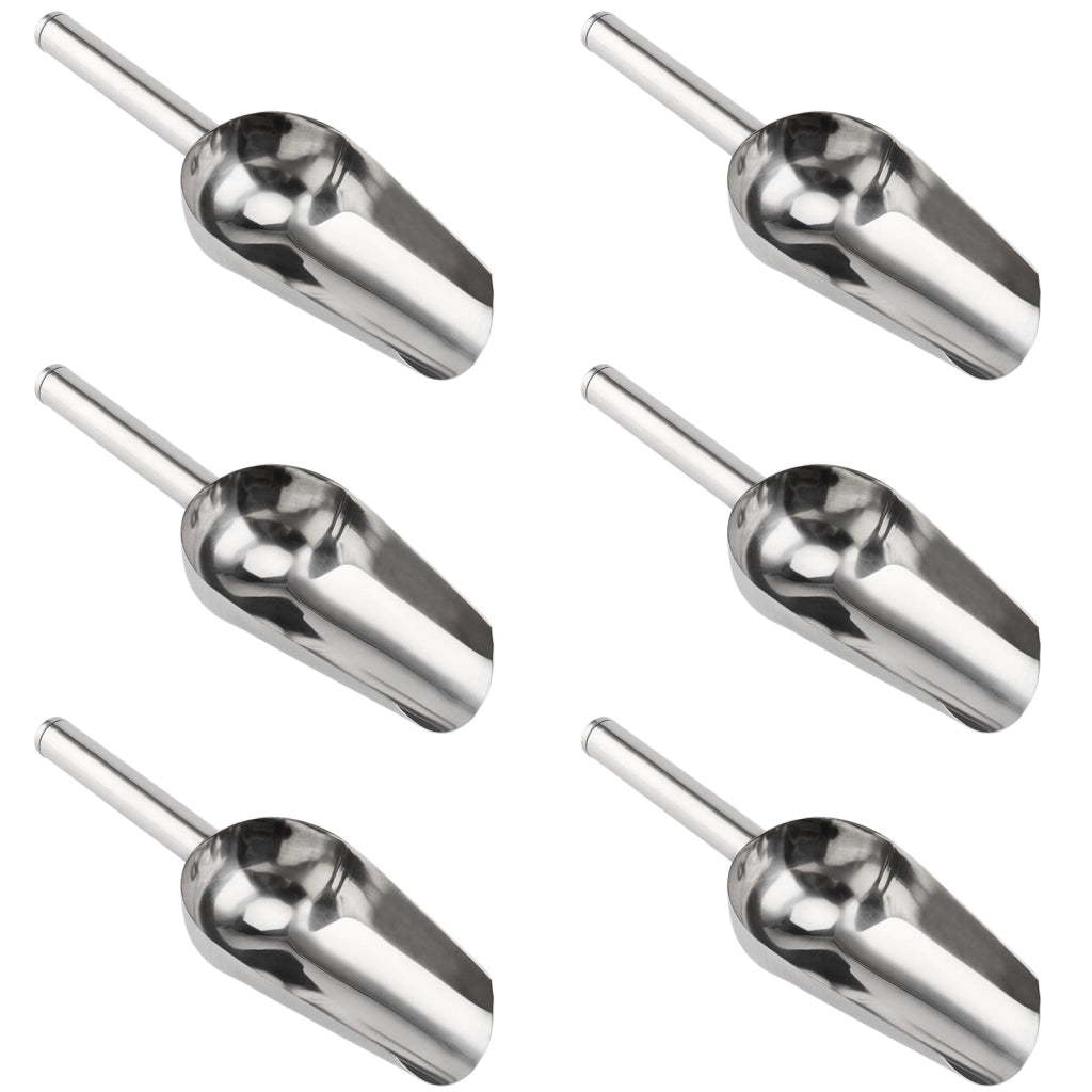 Set di 6 palette per il ghiaccio in acciaio inossidabile, 19 cm, colore argento