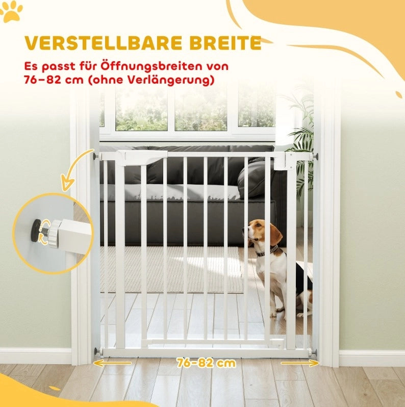 Cancello di sicurezza senza fori 76 cm bianco, chiusura automatica