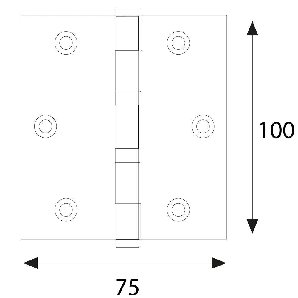 CERNIERA CON CUSCINETTI OTTONATA mm 100 x  75 - sp.3