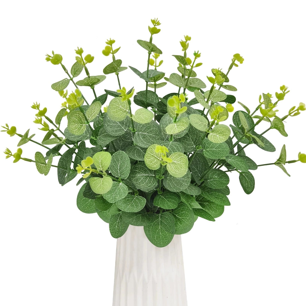 Rami di eucalipto artificiali, color verde naturale, confezione da 30 pezzi, lunghezza 38 cm