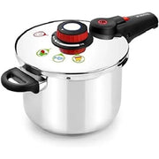 Moderna pentola a pressione in acciaio inox, 7 litri, argento