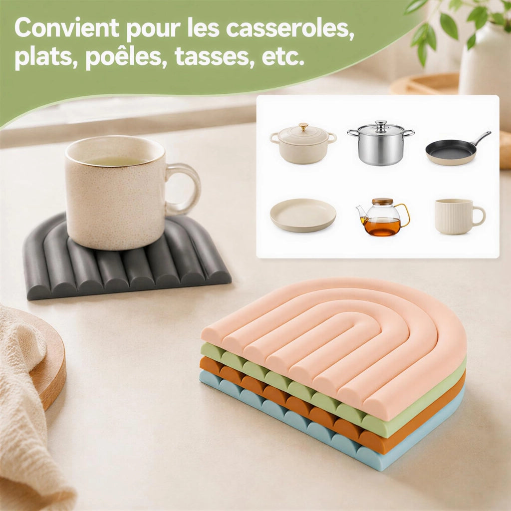 Sottobicchieri in silicone resistenti al calore – confezione da 5 pezzi, 15 cm di diametro, colorati
