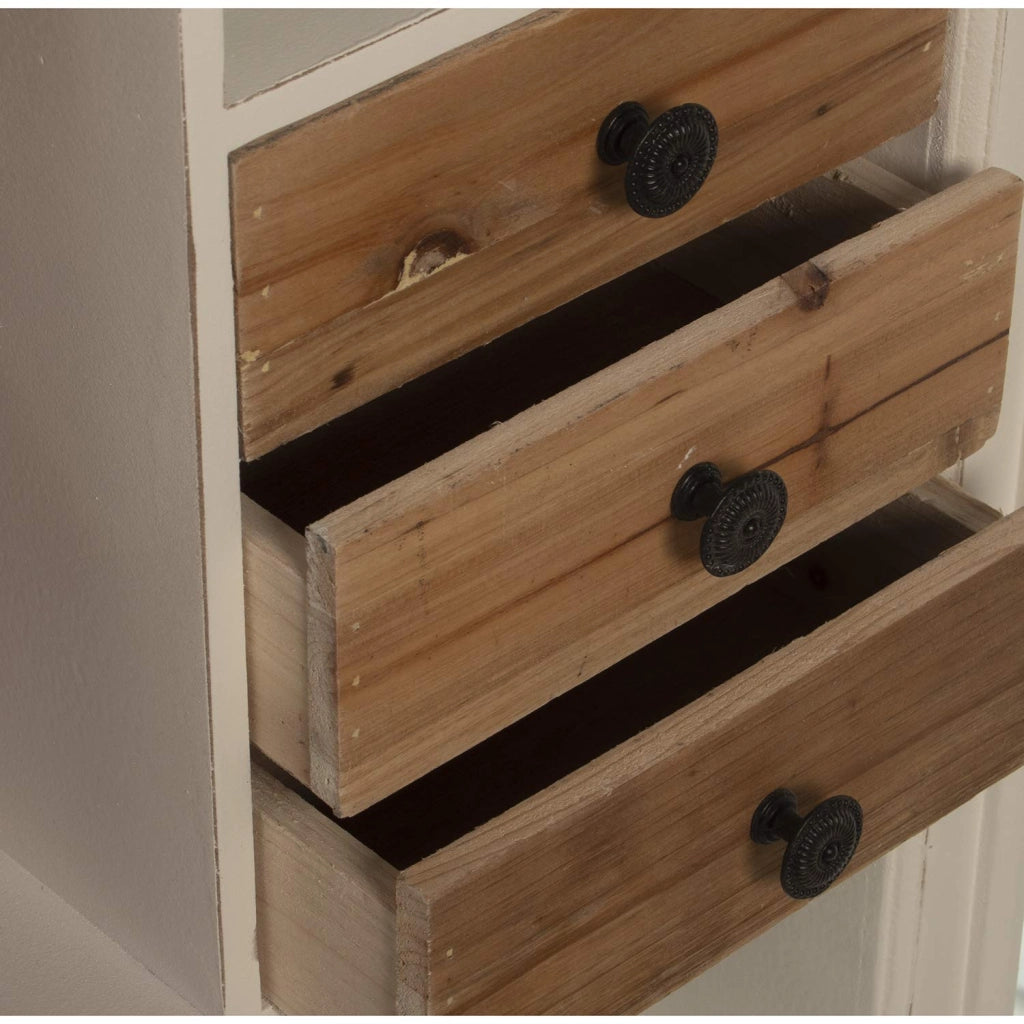 Comodino con 6 cassetti, in legno, dimensioni 68x17,5x103 cm, disponibile in diversi colori