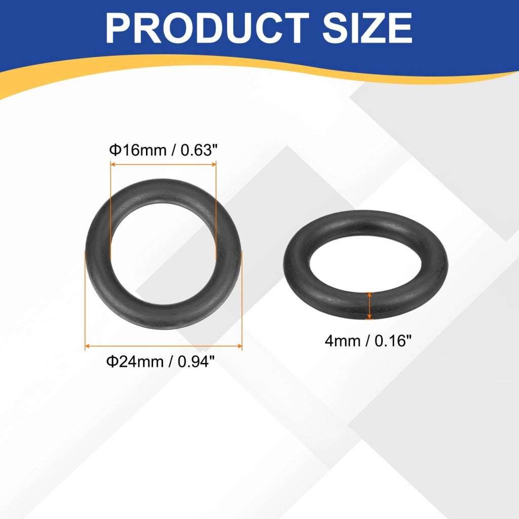 20 O-ring in nitrile, dimensioni 24x16x4 mm, realizzati in gomma NBR