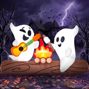 Spaventapasseri gonfiabile per Halloween, altezza 1,8 metri, con falò a LED
