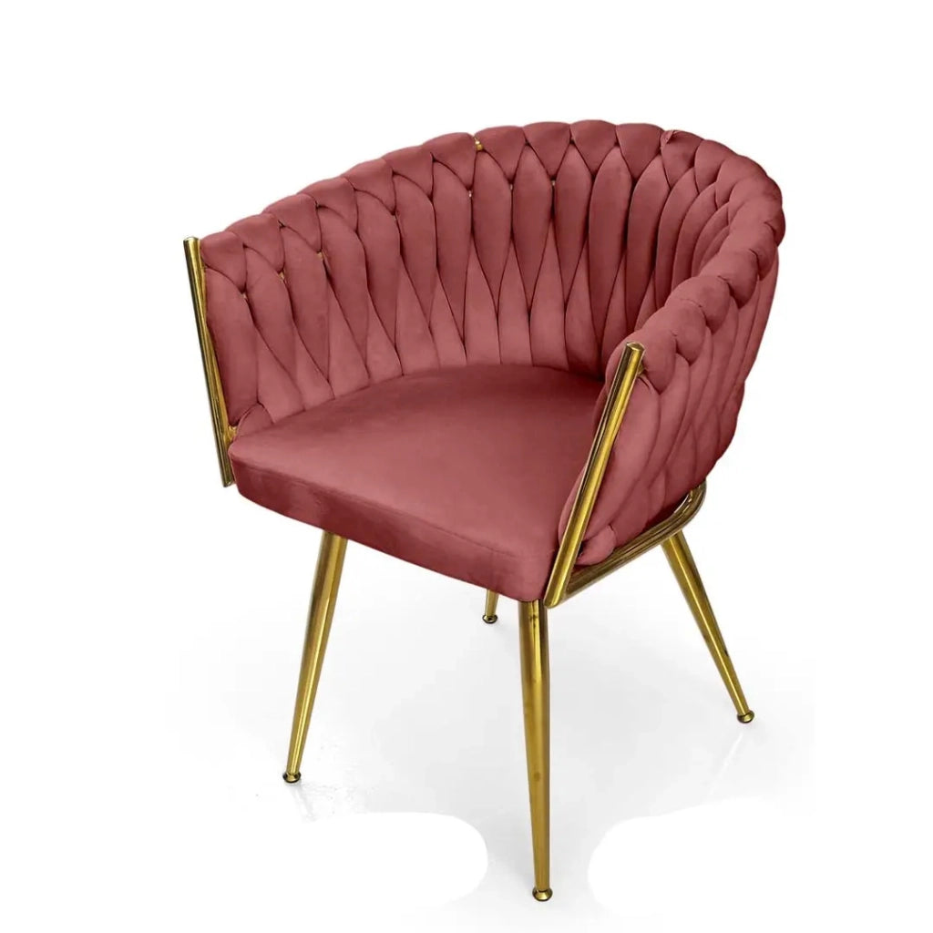 Set due poltrone in velluto rosa cm 63x43x80h