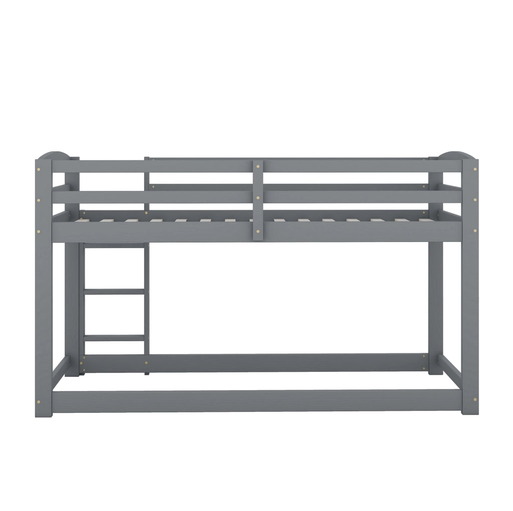 Letto a castello basso 90x200 cm in pino; grigio