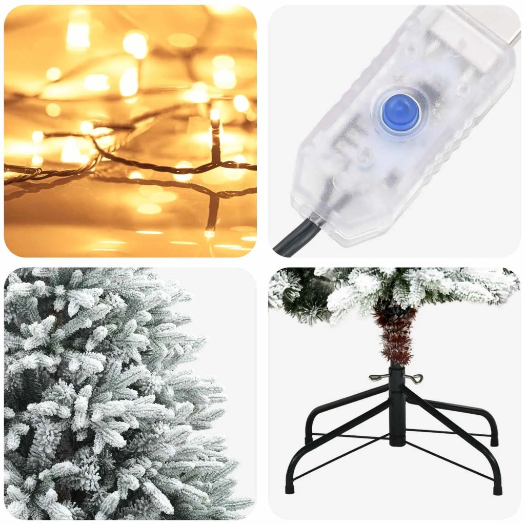 Albero di Natale Artificiale con Rami Pieghevoli 210 cm 300 LED 3466312