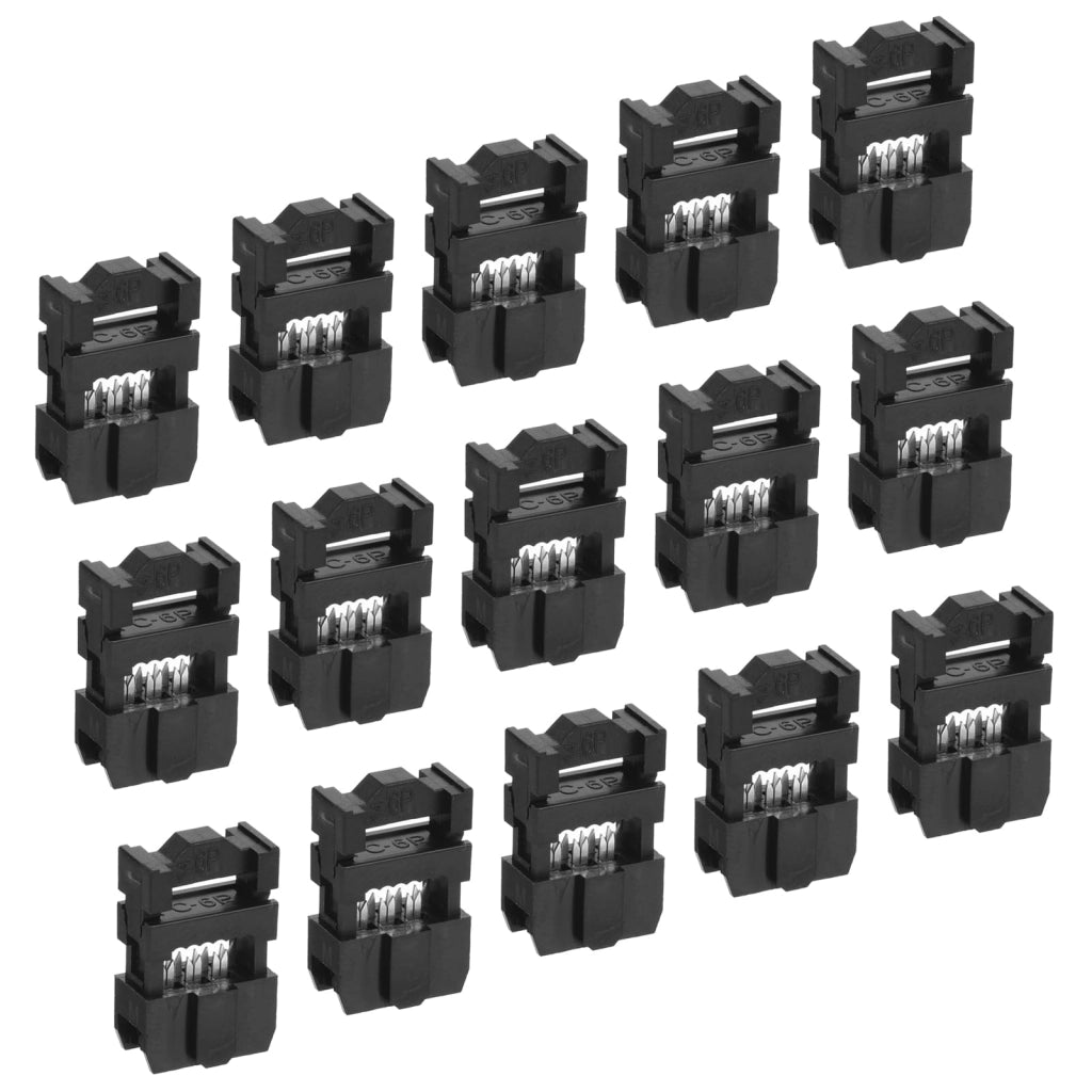 Connettori IDC FC-10P, 15 pezzi, con 10 pin, passo di 2,54 mm, colore nero