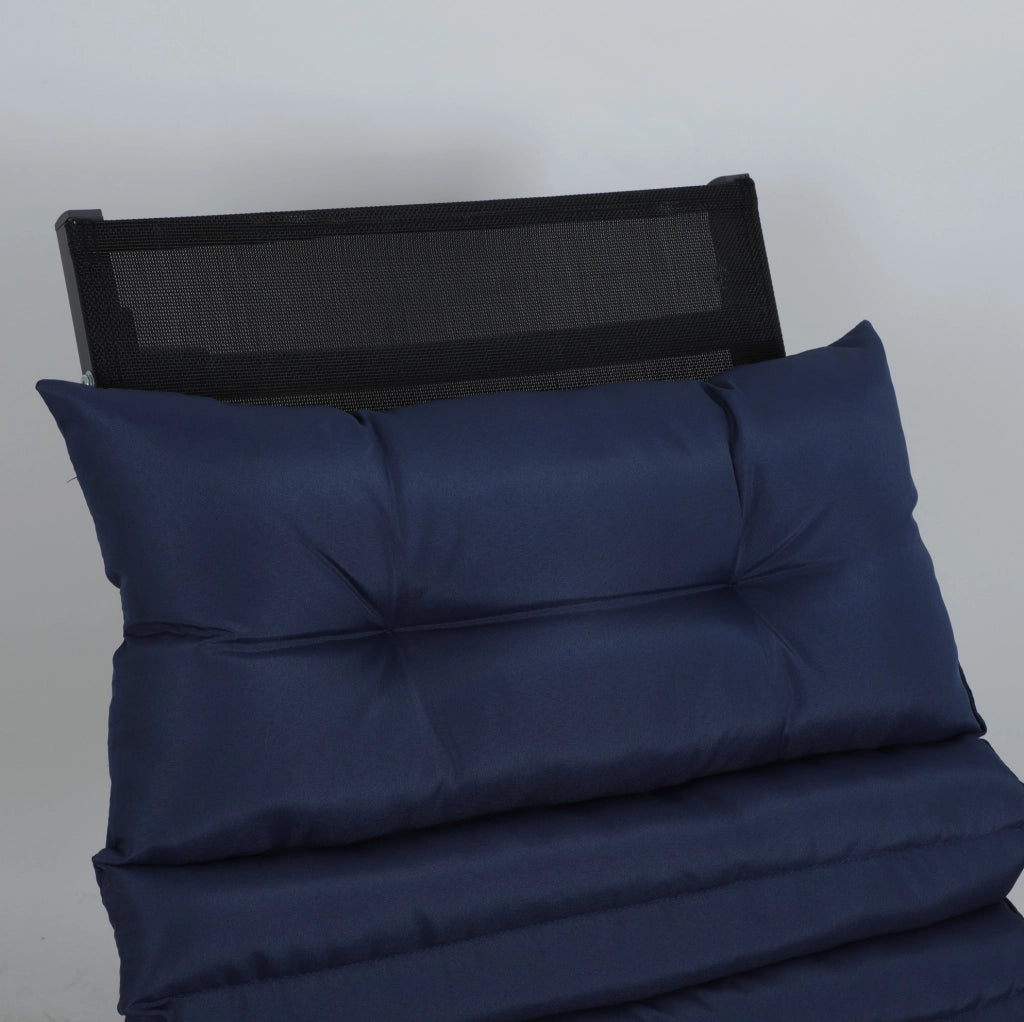 Cuscino per sedia a sdraio da esterno in poliestere blu
