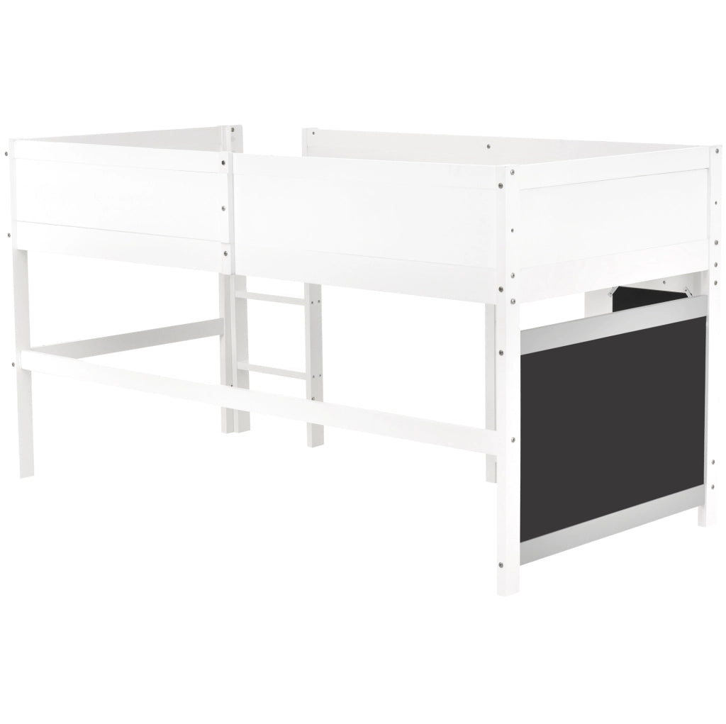 LETTO a castello a casetta per bambini 90x200 cm in pino bianco con lavagne