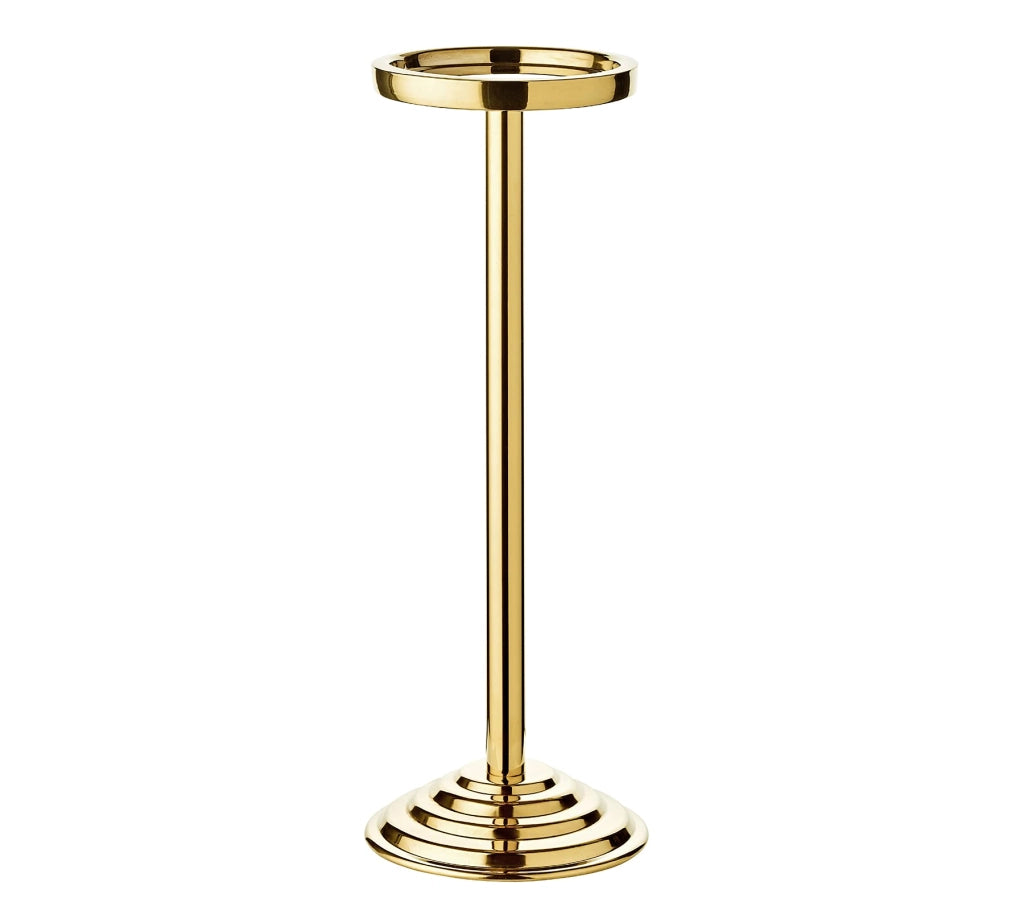 Portabottiglie per champagne Capri, con base, color oro, diametro 22 cm, altezza 83 cm