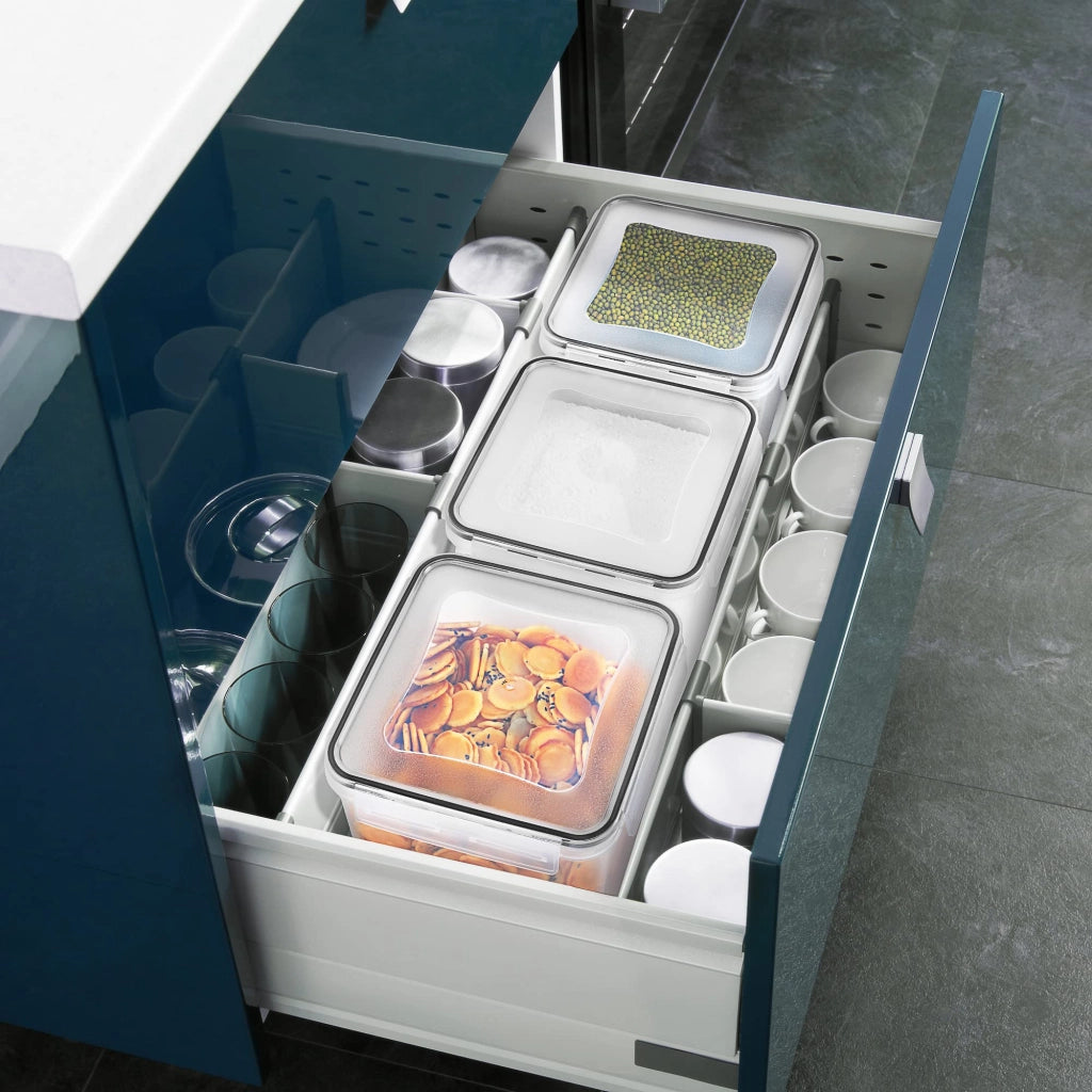 Contenitori per alimenti da 5,2 litri, set da 4, ermetici, senza BPA, con etichette